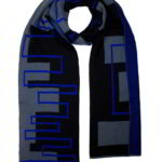 Linear gebreide sjaal drie kleuren jacquard, 100% extra fijne merino wol, lengte 220 cm, € 99,- div. kleurcombinaties